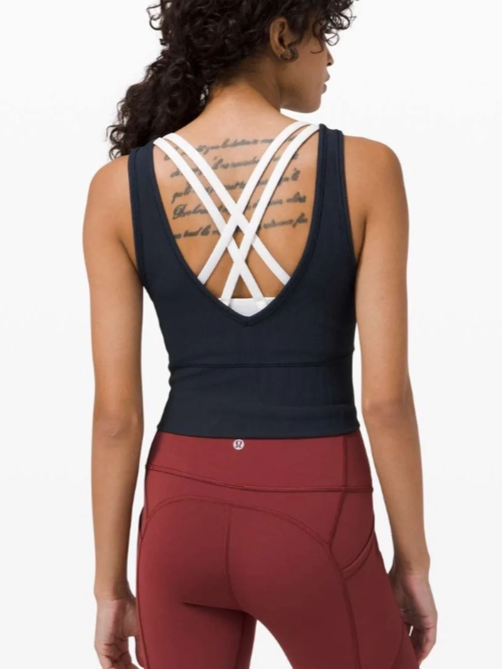 Lululemon Power Pivot Rib Tank, true navy color, size 6
